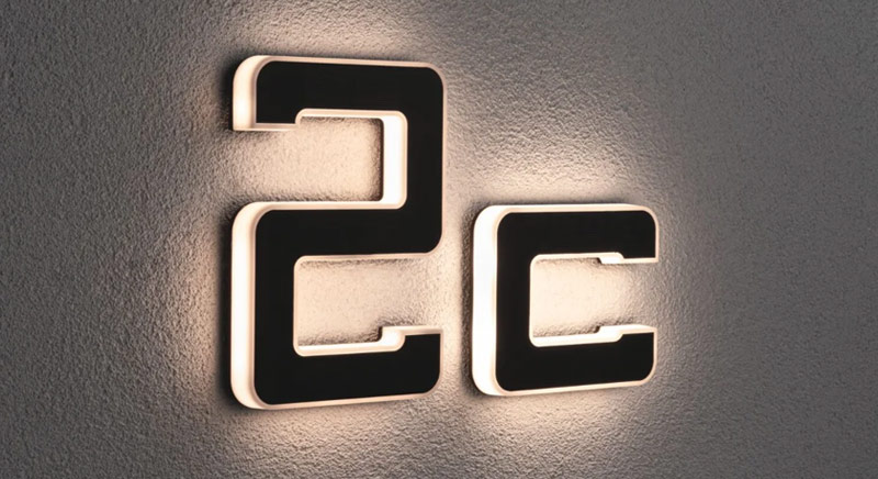 Beleuchtete Solar Hausnummern Solar Hausnummer