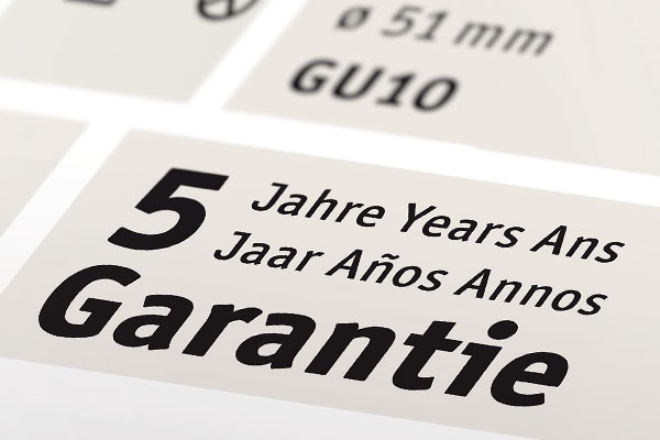 5 Jahre SLV Herstellergarantie 5 Jahre Paulmann Herstellergarantie