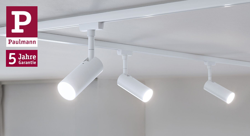 LED Schienenspots und Strahler für URail Schienensystem in Signalweiß