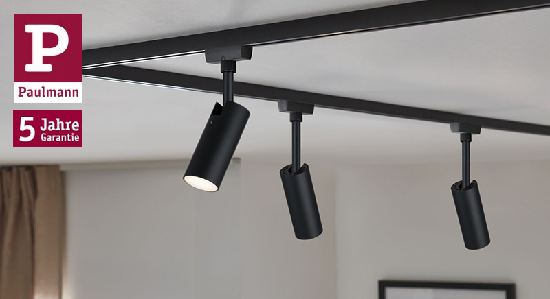 LED Schienenspots in schwarz matt für Paulmann URail 230V Schienensystem