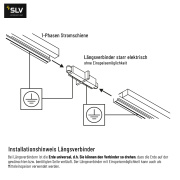 Längsverbinder starr elektrisch für 1-Phasen Aufbauschiene HV-Stromschiene silbergrau