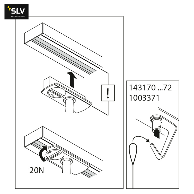 SLV 1-Phasen Pendelleuchtenadapter silbergrau inkl. Zugentlastung und Gewindestück