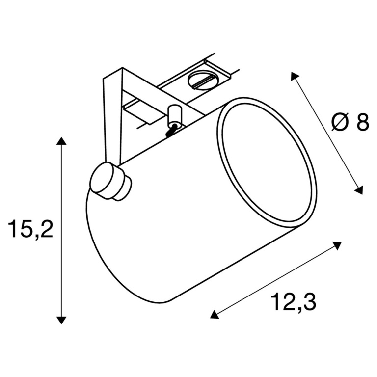 SLV EURO SPOT 1~ Strahler weiß GU10 QPAR51 max. 25W für 1Phasen Hochvolt-Stromschiene inkl. Adapter