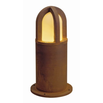 SLV RUSTY® CONE 40 Außenstandleuchte Pollerleuchte rund E27 TC-DSE max. 11W IP54 FeCSi-Stahl gerostet Höhe 40cm