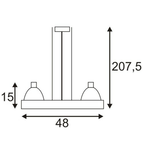 SLV AIXLIGHT R2 DUO HQI111 Pendelleuchte, halbrund, weiss, 2xG12, 2x70W, ohne Reflektor