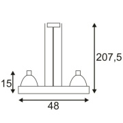 AIXLIGHT R2 DUO HQI111 Pendelleuchte, halbrund, weiss, 2xG12, 2x70W, ohne Reflektor