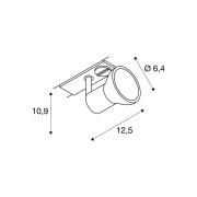 PURIA Track 1~ Spot silbergrau GU10 QPAR51  inkl. 1P.-Adapter