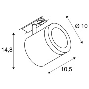 ENOLA C TRACK 1~ LED Strahler weiß 3000K 11,2W 55° für 1-Phasen Hochvolt-Stromschiene inkl. 1-Phasen-Adapter