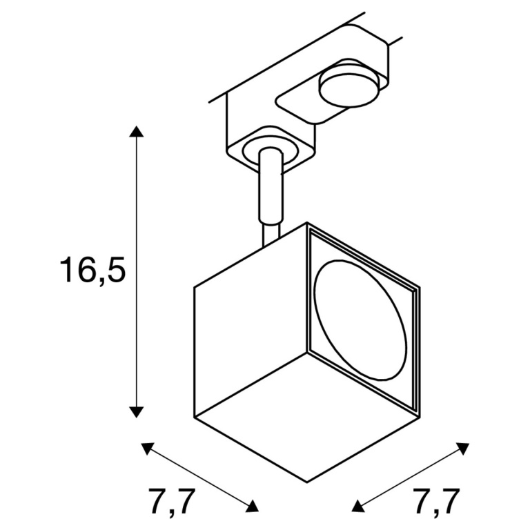 SLV LED 3-Phasen Schienenspot ALTRA DICE schwarz eckig GU10 QPAR51 max. 50W inkl. 3P.-Adapter