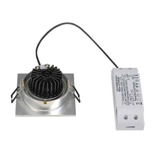 SLV NEW TRIA LED DL SQUARE Set, Downlight, alu-brushed,6W,38°, 2700K, inkl. Treiber, Clipfed.