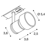 1-Phasen Strahler PURI Track Spot in schwarz matt GU10 QPAR51 inkl. 1P-Adapter