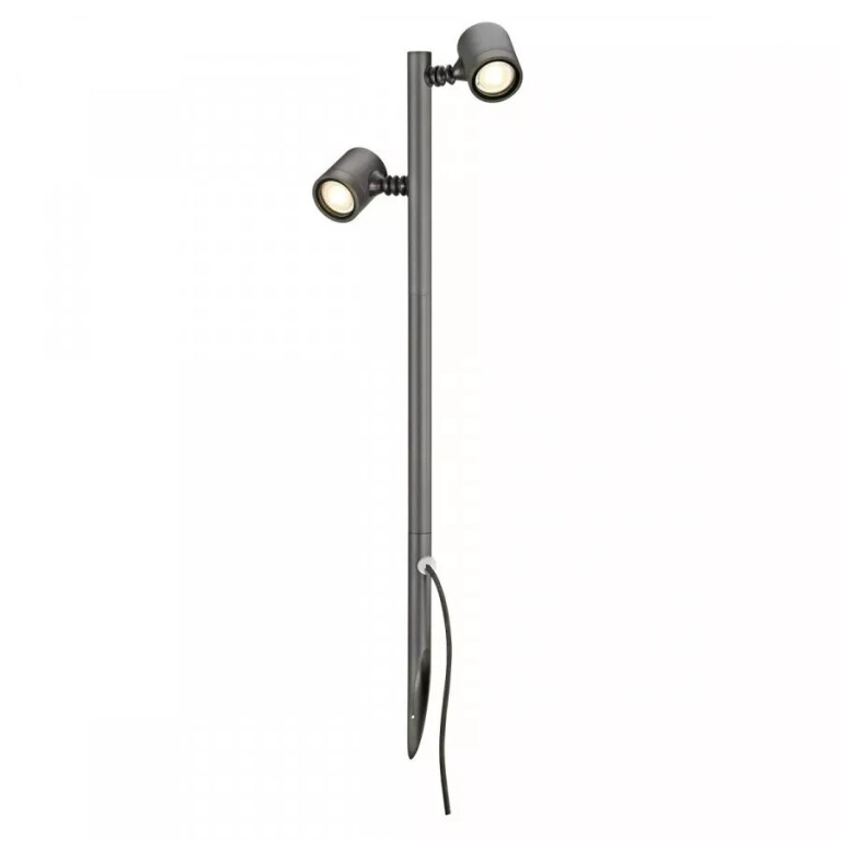 SLV MYRA 2 Outdoor Spiessleuchte Gartenleuchte anthrazit LED GU10 QPAR51 IP44 zweiflammig