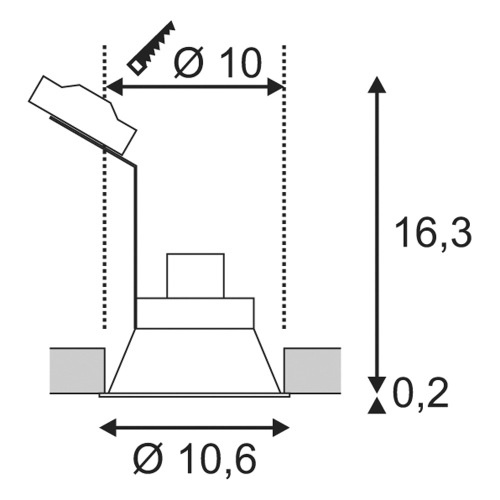 SLV IP HORN, 1xGU10, mattschwarz