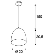 PARA CONE 20 Pendelleuchte, rund, kupferfarben/gebürstet, E27, max. 60W