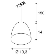 PARA CONE 14 Pendelleuchte weiß gold GU10 inkl. 1Phasen-Adapter