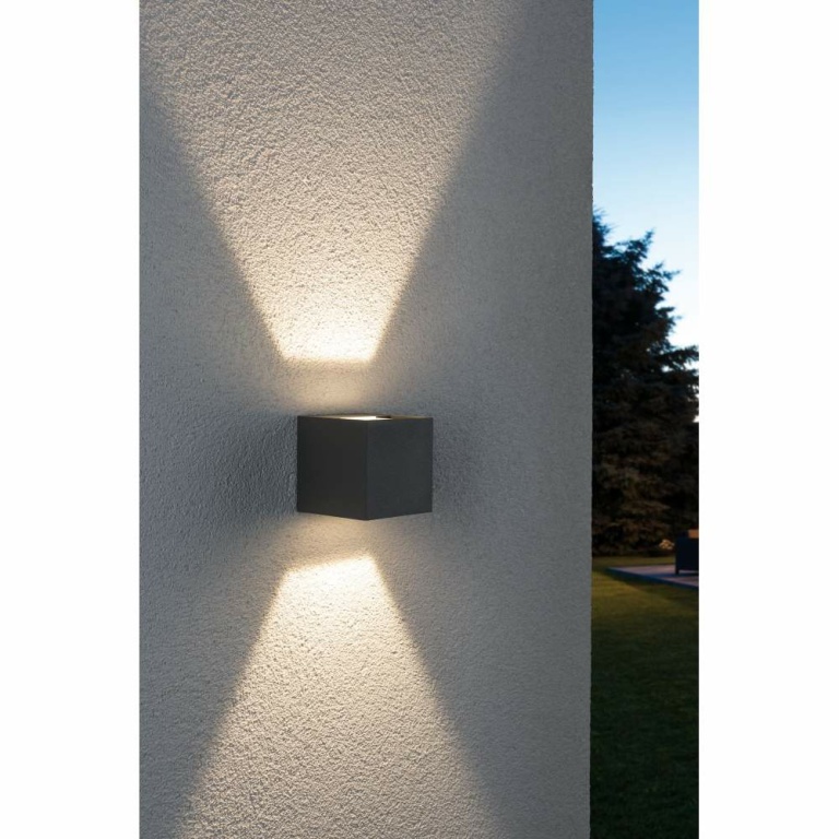 Paulmann LED Außenwandleuchte Cybo Grau Up & Down IP65 eckig 2700K 2x3,5W