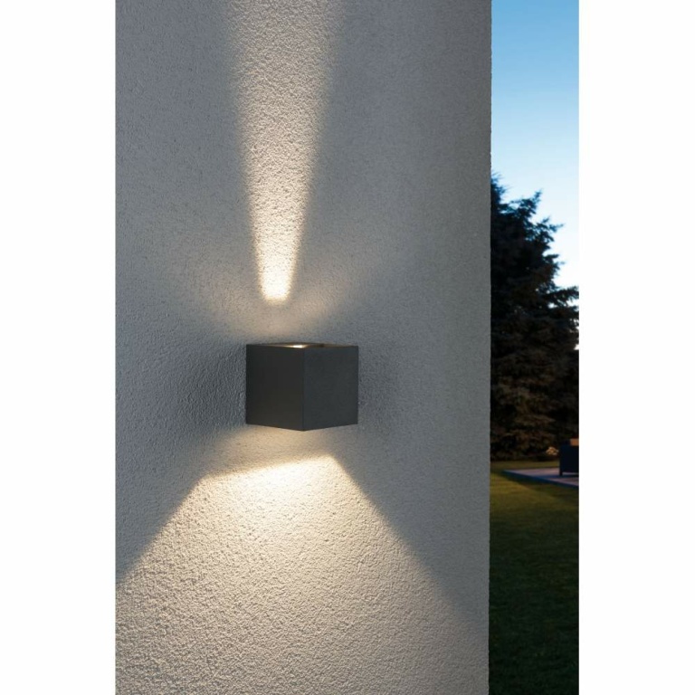 Paulmann LED Außenwandleuchte Cybo Grau Up & Down IP65 eckig 2700K 2x3,5W