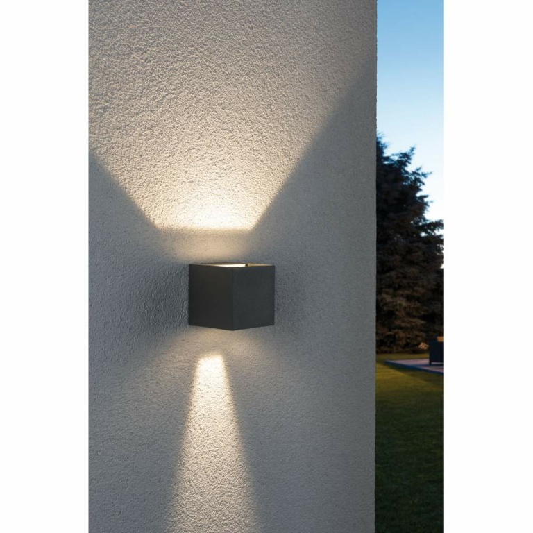 Paulmann LED Außenwandleuchte Cybo Grau Up & Down IP65 eckig 2700K 2x3,5W