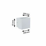 LED Außenwandleuchte Cybo Weiß Up & Down IP65 eckig 2700K 2x3,5W 10x10 cm