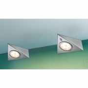 LED Unterschrankleuchte Dreieck Eisen gebürstet eckig 3er-Set mit Näherungssensor