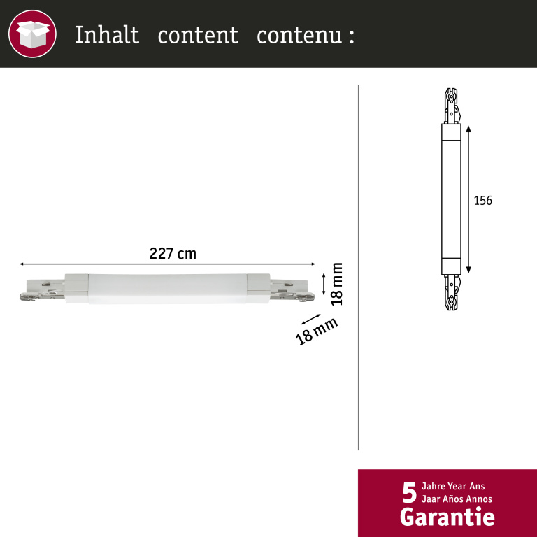 Paulmann URail Flex II Verbinder Reinweiß RAL 9010 für Bögen bis maximal 90°