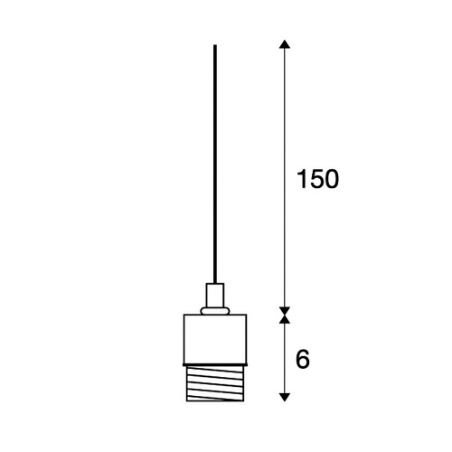 SLV FENDA E27 Pendelleuchte, weiss, ohne Rosette, ohne Schirm