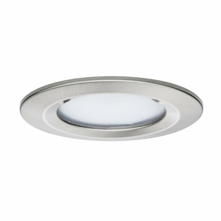 Paulmann LED Einbauleuchte Nova Plus Coin Basisset 3er Set IP44 ultraflach rund Eisen gebürstet dimmbar 230V