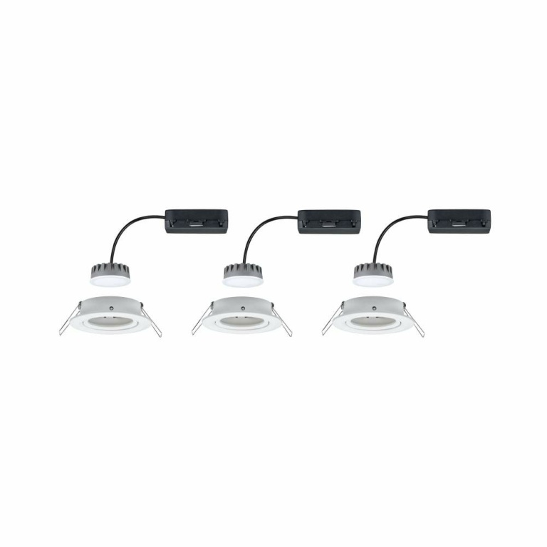 Paulmann LED Einbauleuchte Nova Plus Coin Basisset 3er Set rund 6W IP23 Weiß matt schwenkbar dimmbar 230V