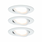 LED Einbauleuchte Nova Plus Coin Basisset 3er Set rund 6W IP23 Weiß matt schwenkbar dimmbar 230V