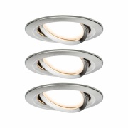 LED Einbauleuchte Nova Plus Coin Basisset 3er Set rund 6W IP23 Eisen gebürstet schwenkbar dimmbar 230V