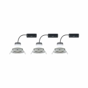 LED Einbauleuchte Nova Plus Coin Basisset 3er Set rund 6W IP23 Eisen gebürstet schwenkbar dimmbar 230V