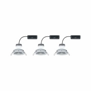 LED Einbauleuchte Nova Plus Coin Basisset 3er Set Chrom rund schwenkbar dimmbar 6W IP23 2700K 230V