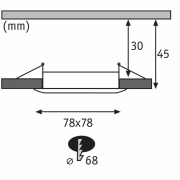 LED Einbauleuchte Nova Plus Coin Basisset 3er Set eckig Alu gedreht IP44 230V dimmbar