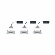 LED Einbauleuchte Nova Plus Coin Basisset 3er Set eckig Alu gedreht IP44 230V dimmbar