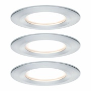 LED Einbauleuchte Nova Plus Coin Basisset 3er Set Alu gedreht rund IP44 dimmbar 230V