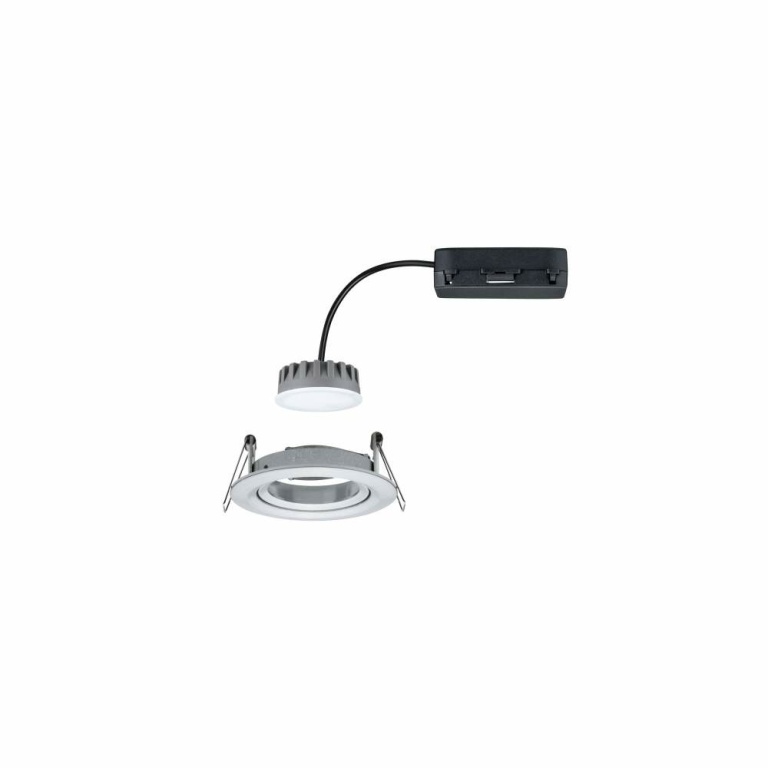 Paulmann LED Einbauleuchte Nova Plus Coin Einzelleuchte schwenkbar dimmbar rund 6W IP44 Alu gedreht 2700K 230V