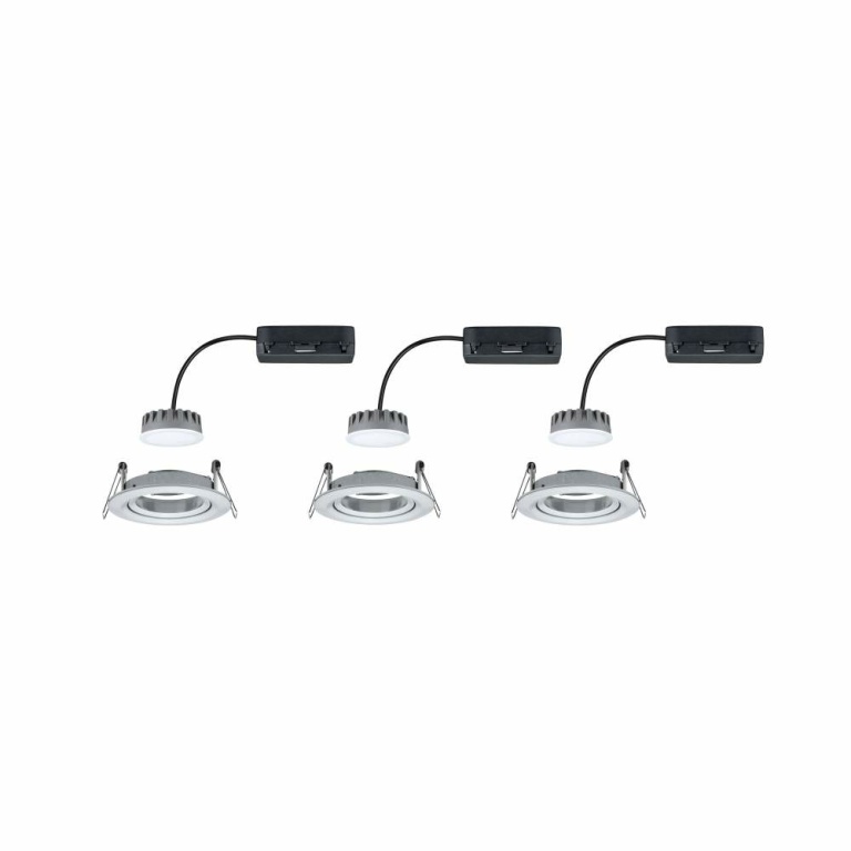 Paulmann LED Einbauleuchte Nova Coin Basisset 3er Set rund 6W IP23 Alu gedreht dimmbar schwenkbar 2700K 230V