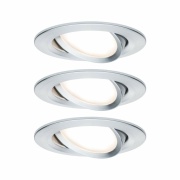 LED Einbauleuchte Nova Coin Basisset 3er Set rund 6W IP23 Alu gedreht dimmbar schwenkbar 2700K 230V