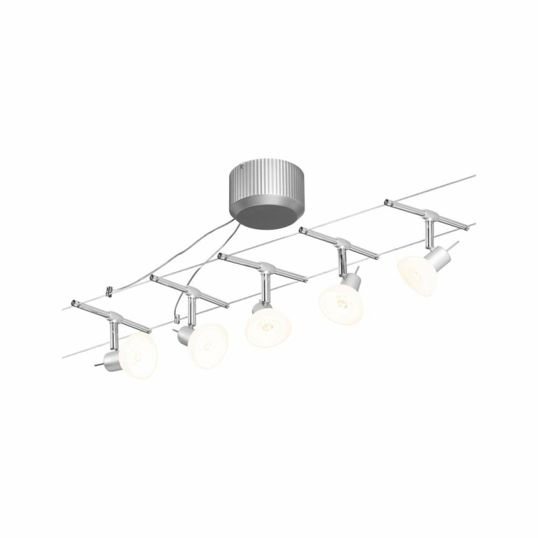 Paulmann Seilsystem Sheela Basisset GU5,3 max. 5x10W 230/12V Chrom matt/Opal