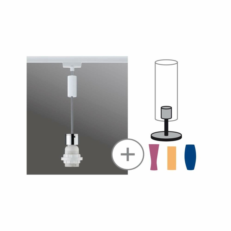 Paulmann URail 2Easy Basic Pendel weiß chrom E27 max. 20W