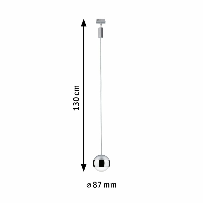 Paulmann URail LED Pendel Capsule II Chrom matt 6,3W 2700K 439lm dimmbar (LED fest verbaut)