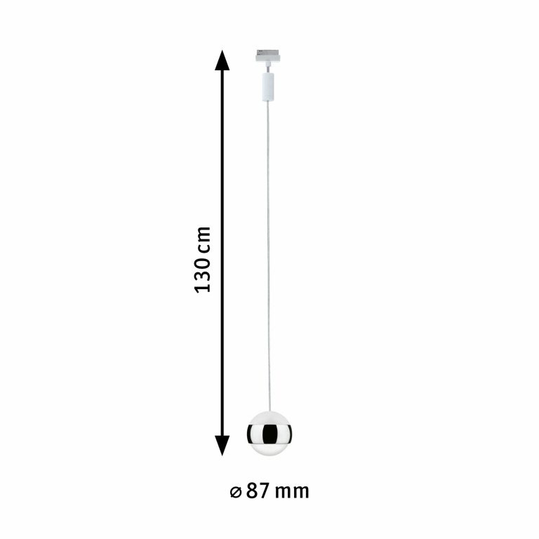 Paulmann URail LED Pendel Capsule II Weiß/Chrom 6,3W 2700K 439lm dimmbar (LED fest verbaut)