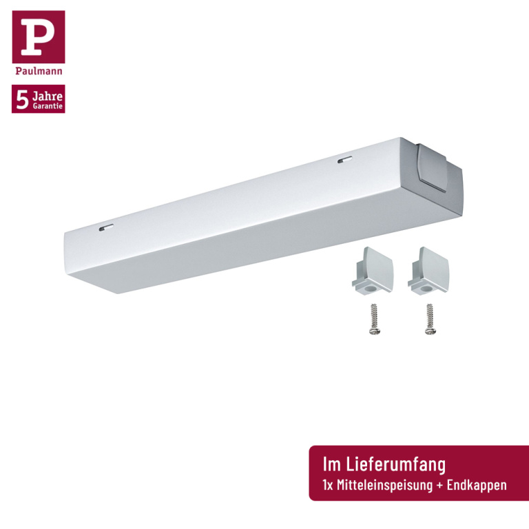 Paulmann URail Schienensystem Basis-Set Barelli Chrom matt + 3x GU10 Schienenspot