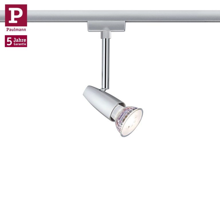 Paulmann URail Schienensystem Basis-Set Barelli Chrom matt + 3x GU10 Schienenspot