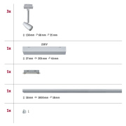 URail Schienensystem Basis-Set Barelli Chrom matt + 3x GU10 Schienenspot