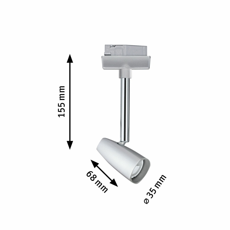 Paulmann URail Schienenspot Barelli GU10 max. 10W chrom matt 230V