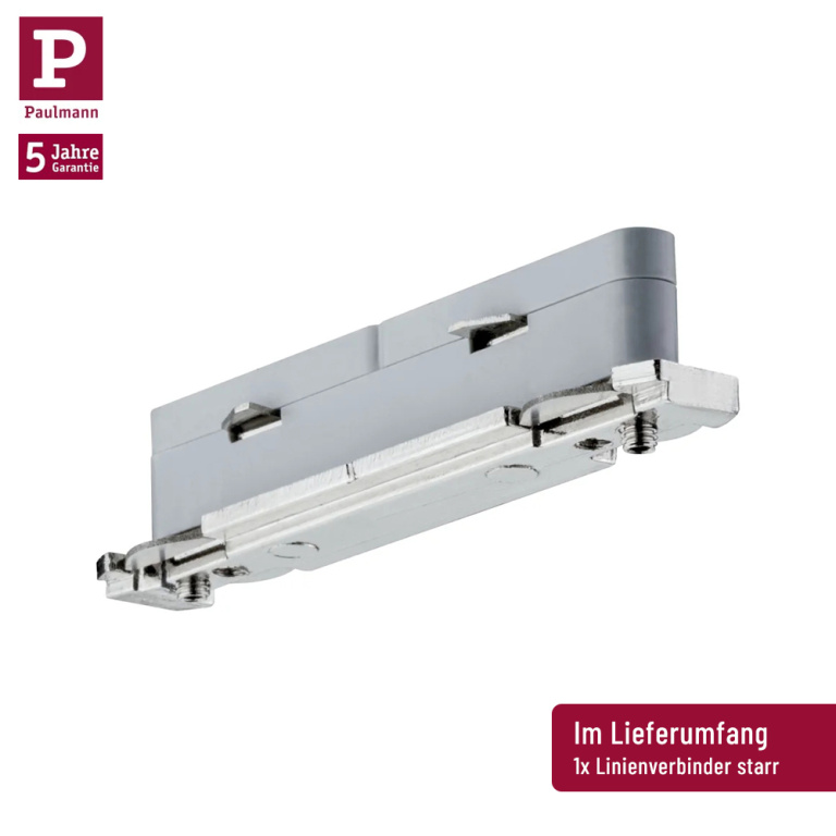 Paulmann URail LED Schienensystem Komplettset Pure II Chrom matt + 1m Schiene + 3 Schienenspots