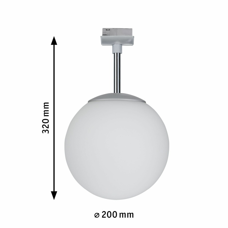 Paulmann URail Schienenspot Ceiling Globe mit Opalglas Schirm E14 max. 10W chrom matt 230V