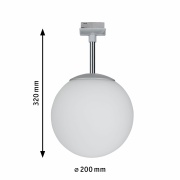 URail Schienenspot Ceiling Globe mit Opalglas Schirm E14 max. 10W chrom matt 230V