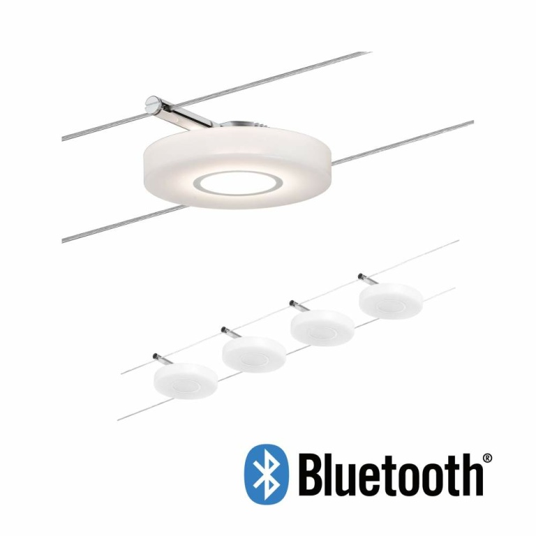 Paulmann 50109 I 4x4W Bluetooth Lampen1a | DiscLED Smart LED Seilsystem Basisset Home 4x200lm